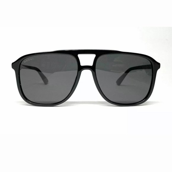 Gucci Men's Black Rectangle Authentic Sunglasses - Picture 2 of 3